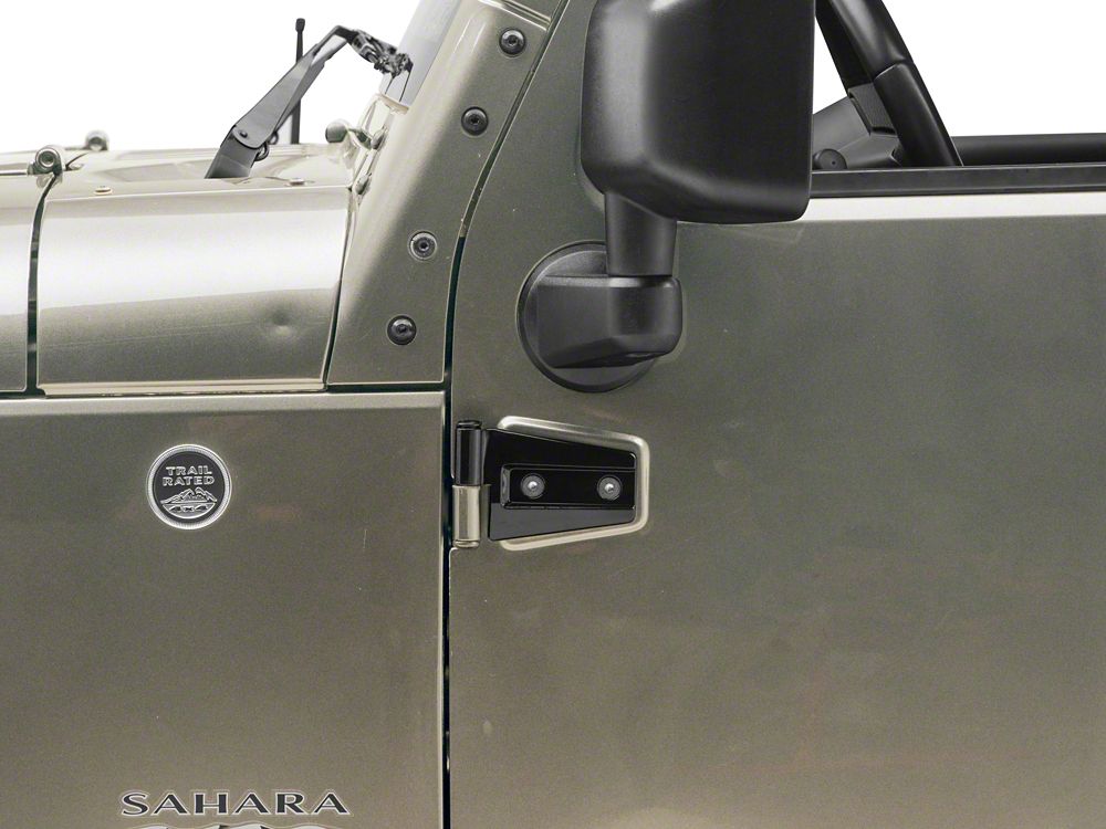 RedRock Door Hinges; Black (07-18 Jeep Wrangler JK 4-Door)