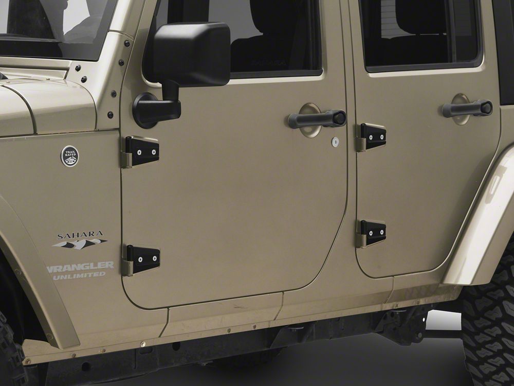 RedRock Door Hinges; Black (07-18 Jeep Wrangler JK 4-Door)