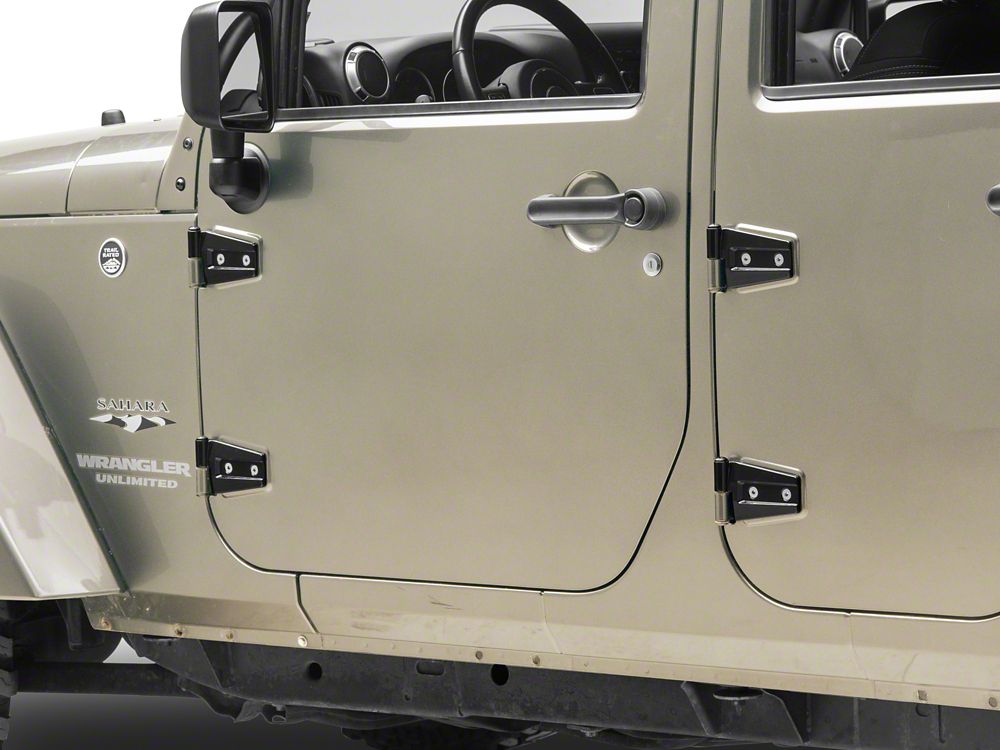 RedRock Door Hinges; Black (07-18 Jeep Wrangler JK 4-Door)