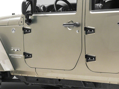 RedRock Door Hinges; Black (07-18 Jeep Wrangler JK 4-Door)
