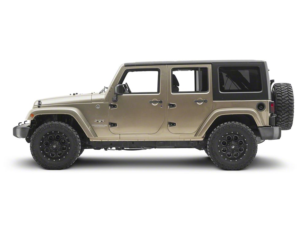 RedRock Door Hinges; Black (07-18 Jeep Wrangler JK 4-Door)