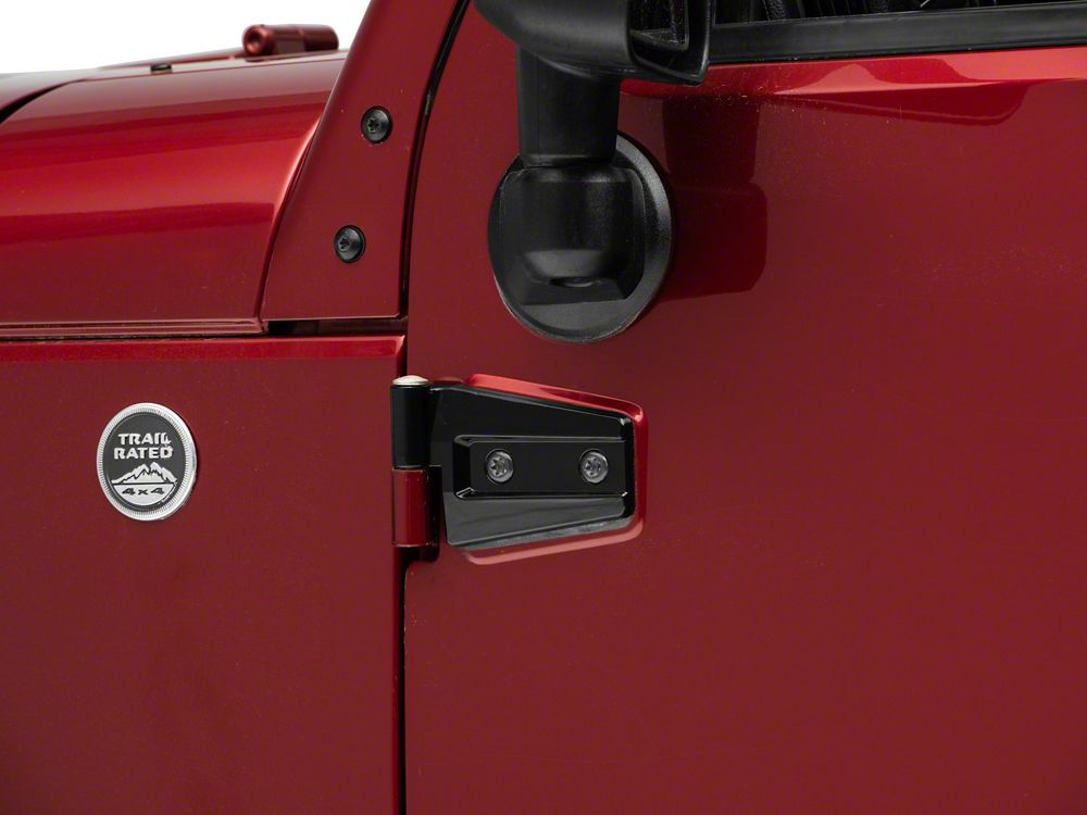 RedRock Door Hinges; Black (07-18 Jeep Wrangler JK 2-Door)