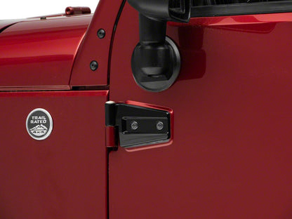 RedRock Door Hinges; Black (07-18 Jeep Wrangler JK 2-Door)