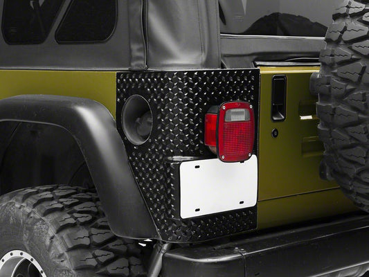 RedRock Plastic Rear Quarter Panel Body Armor Kit; Black (97-06 Jeep Wrangler TJ, Excluding Unlimited)