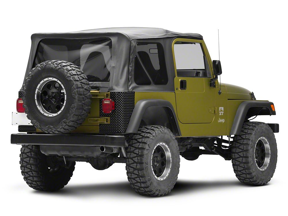 RedRock Plastic Rear Quarter Panel Body Armor Kit; Black (97-06 Jeep Wrangler TJ, Excluding Unlimited)