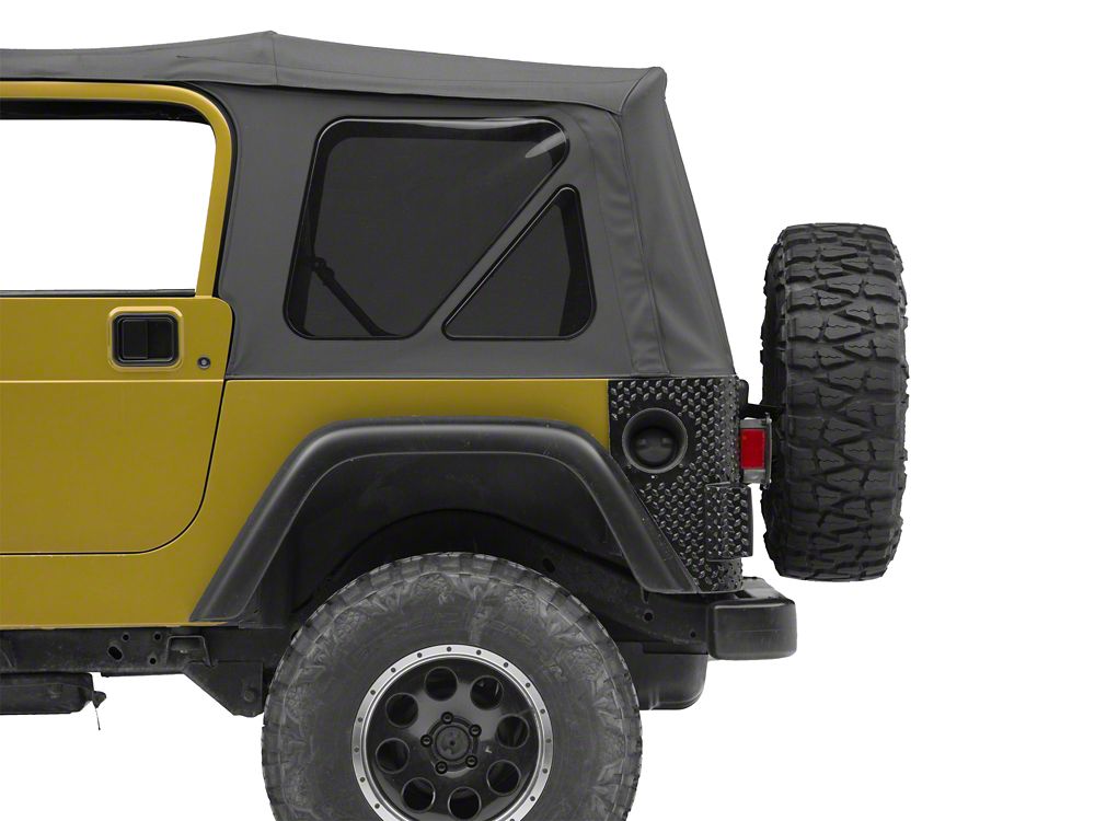 RedRock Plastic Rear Quarter Panel Body Armor Kit; Black (97-06 Jeep Wrangler TJ, Excluding Unlimited)