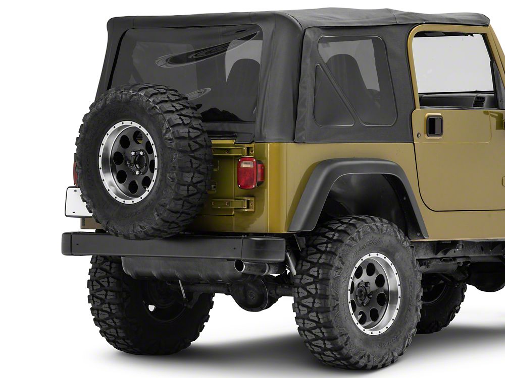 RedRock Spare Tire Carrier Tailgate Bracket; Textured Black (97-06 Jeep Wrangler TJ)