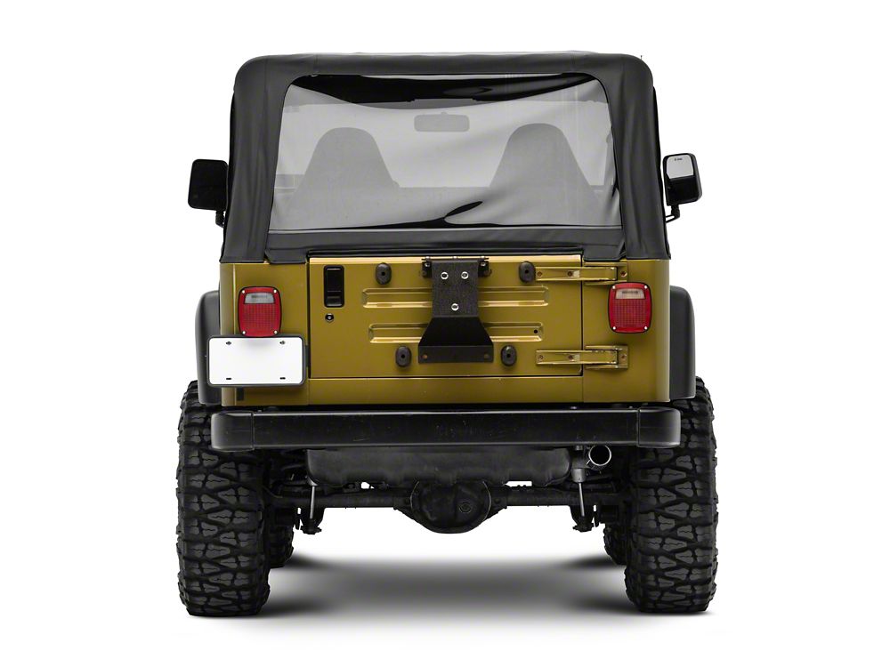 RedRock Spare Tire Carrier Tailgate Bracket; Textured Black (97-06 Jeep Wrangler TJ)