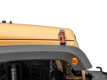 RedRock Replacement Hood Latch Straps; Red (07-18 Jeep Wrangler JK)