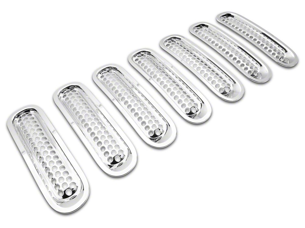 RedRock Grille Inserts; Chrome (07-18 Jeep Wrangler JK)