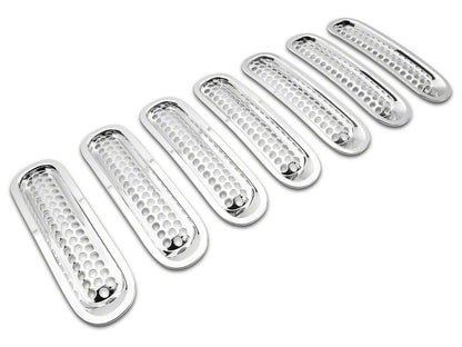 RedRock Grille Inserts; Chrome (07-18 Jeep Wrangler JK)