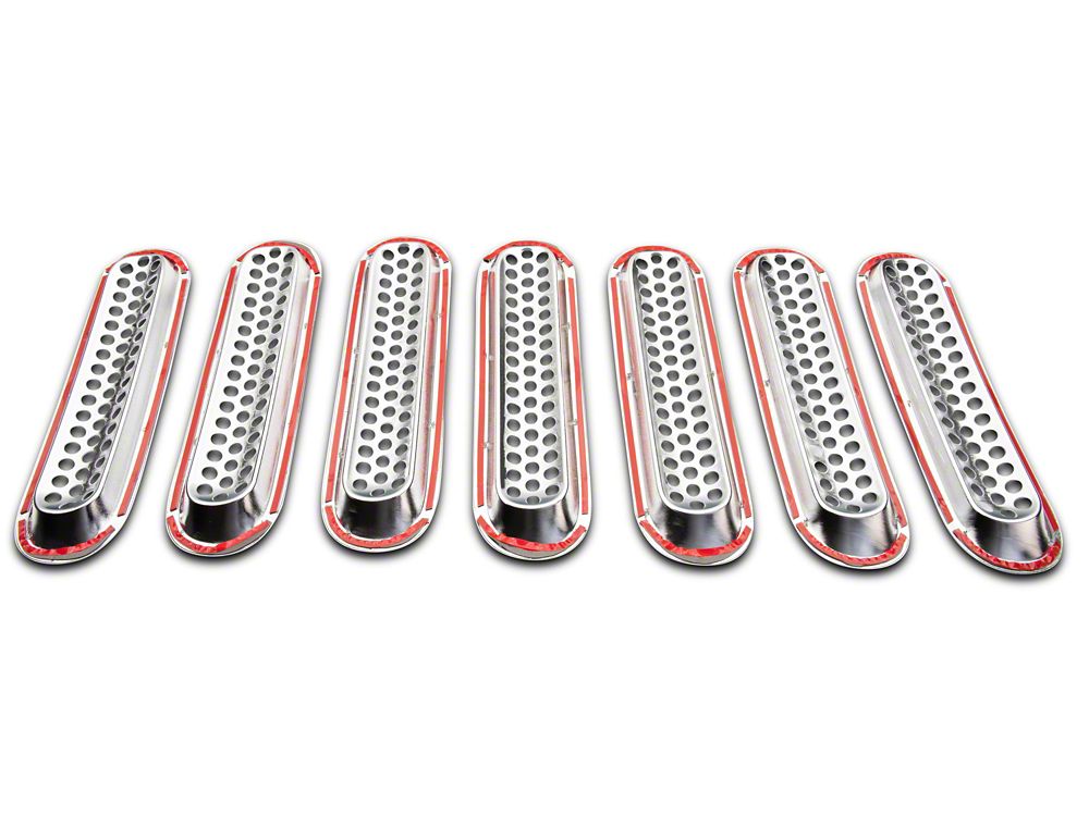 RedRock Grille Inserts; Chrome (07-18 Jeep Wrangler JK)