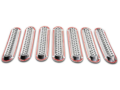 RedRock Grille Inserts; Chrome (07-18 Jeep Wrangler JK)