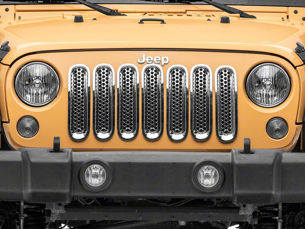 RedRock Grille Inserts; Chrome (07-18 Jeep Wrangler JK)