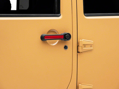 RedRock Door Handle Inserts; Red (07-18 Jeep Wrangler JK 4-Door)