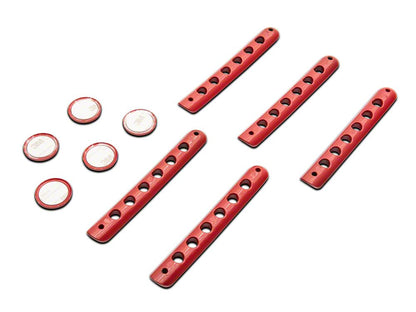 RedRock Billet Aluminum Door Handle Inserts; Red (07-18 Jeep Wrangler JK 4-Door)