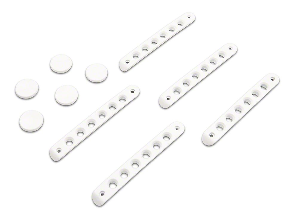 RedRock Billet Aluminum Door Handle Inserts; White (07-18 Jeep Wrangler JK 4-Door)