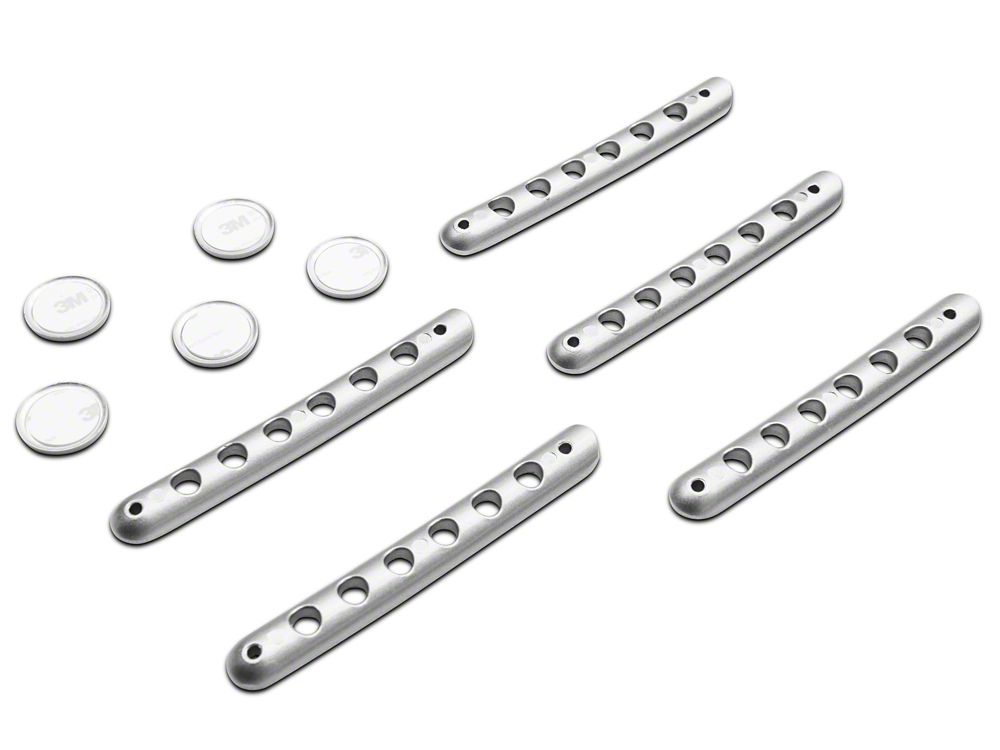 RedRock Billet Aluminum Door Handle Inserts; Silver (07-18 Jeep Wrangler JK 4-Door)