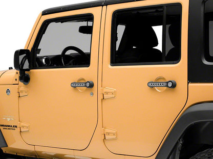 RedRock Billet Aluminum Door Handle Inserts; Silver (07-18 Jeep Wrangler JK 4-Door)