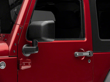 RedRock Old Glory Door Handle Inserts; Black and White (07-18 Jeep Wrangler JK 2-Door)