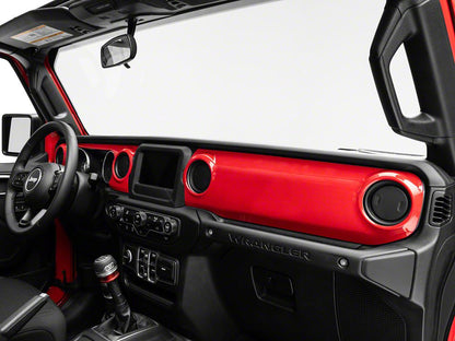 RedRock Dash Panel Overlay; Red (18-23 Jeep Wrangler JL)