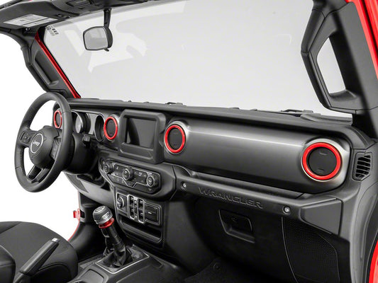 RedRock Air Conditioning Vent Trim Rings; Red (18-25 Jeep Wrangler JL)