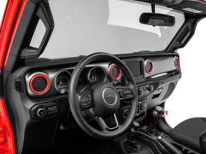 RedRock Air Conditioning Vent Trim Rings; Red (18-25 Jeep Wrangler JL)