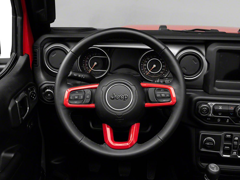 RedRock Steering Wheel Trim; Red (18-25 Jeep Wrangler JL)