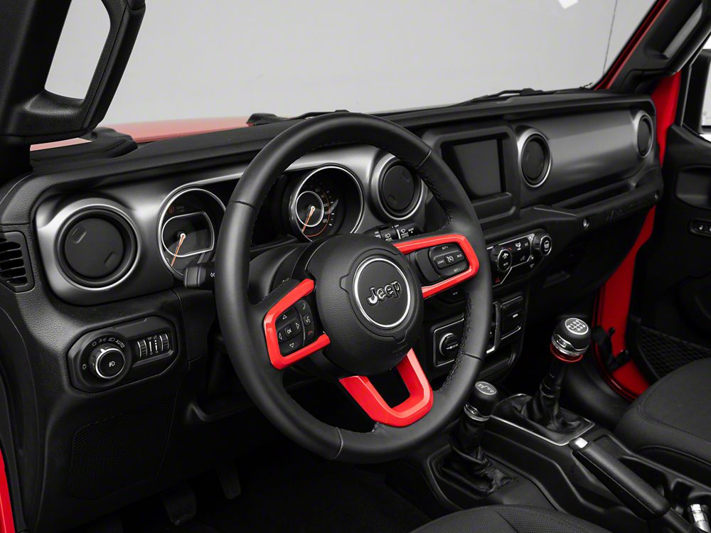 RedRock Steering Wheel Trim; Red (18-25 Jeep Wrangler JL)