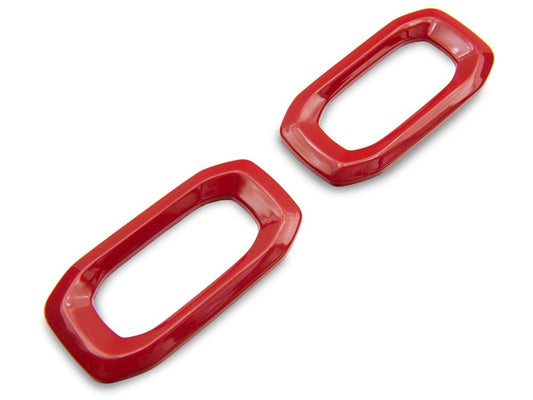 RedRock Door Lock Trim Bezels; Red (18-25 Jeep Wrangler JL)