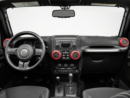 RedRock Air Conditioning Vent Trim Rings; Red (07-18 Jeep Wrangler JK)