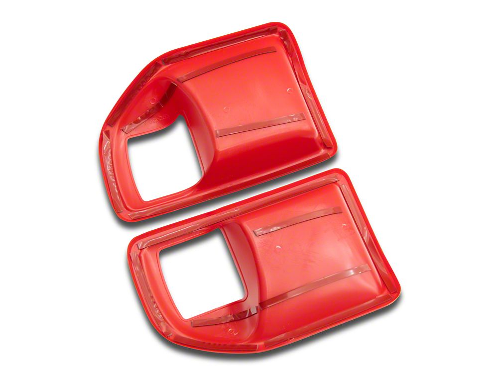 RedRock Interior Door Handle Trim Bezels; Red (07-18 Jeep Wrangler JK 2-Door)