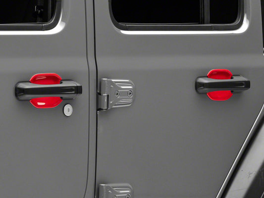 RedRock Exterior Door Handle Guards; Red (18-25 Jeep Wrangler JL)