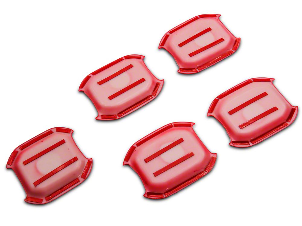 RedRock Exterior Door Handle Guards; Red (18-25 Jeep Wrangler JL)