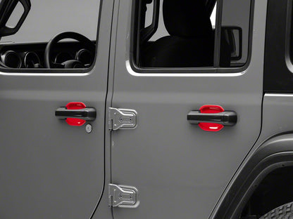 RedRock Exterior Door Handle Guards; Red (18-25 Jeep Wrangler JL)