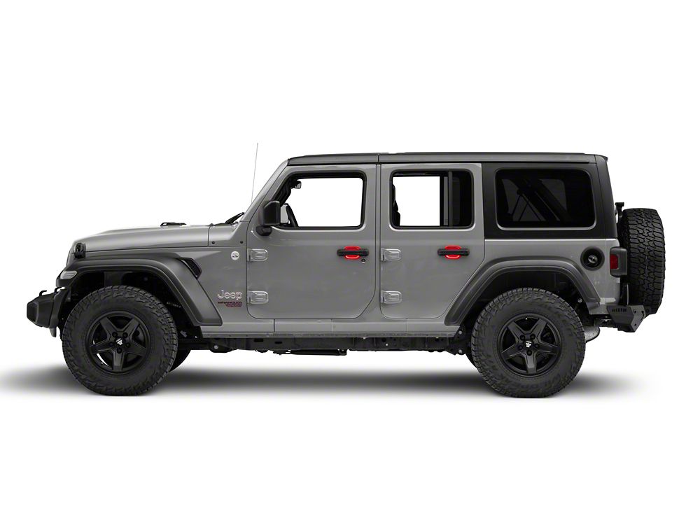 RedRock Exterior Door Handle Guards; Red (18-25 Jeep Wrangler JL)