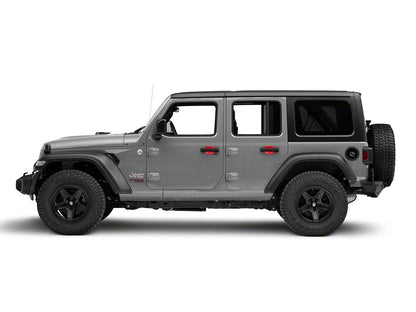 RedRock Exterior Door Handle Guards; Red (18-25 Jeep Wrangler JL)