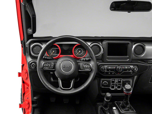RedRock Gauge Cluster Trim; Red (18-25 Jeep Wrangler JL)