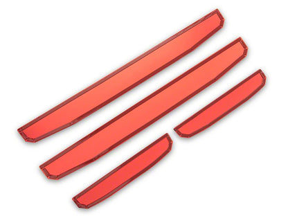 RedRock Door Sill Entry Guards with Flag; Red (18-25 Jeep Wrangler JL 4-Door)