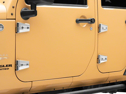 RedRock Door Hinge Covers; Chrome (07-18 Jeep Wrangler JK)
