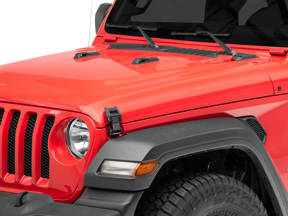 RedRock Old Glory Billet Hood Catch Kit (07-25 Jeep Wrangler JK & JL)