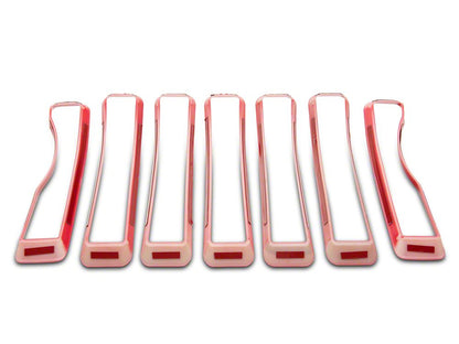 RedRock Grille Inserts; Red (18-23 Jeep Wrangler JL w/o TrailCam, Excluding Rubicon & Sahara)
