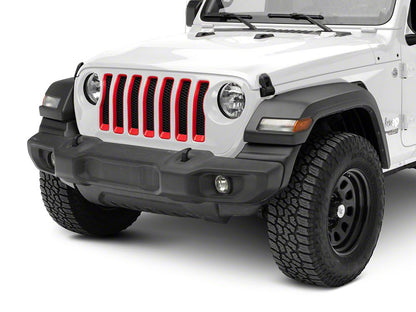 RedRock Grille Inserts; Red (18-23 Jeep Wrangler JL w/o TrailCam, Excluding Rubicon & Sahara)