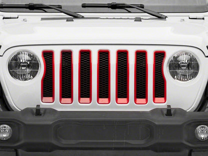 RedRock Grille Inserts; Red (18-23 Jeep Wrangler JL w/o TrailCam, Excluding Rubicon & Sahara)