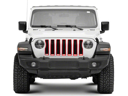 RedRock Grille Inserts; Red (18-23 Jeep Wrangler JL w/o TrailCam, Excluding Rubicon & Sahara)