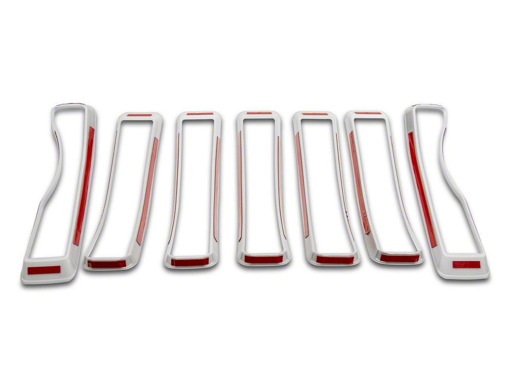 RedRock Grille Inserts; Silver (18-23 Jeep Wrangler JL w/o TrailCam)