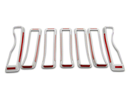 RedRock Grille Inserts; Silver (18-23 Jeep Wrangler JL w/o TrailCam)