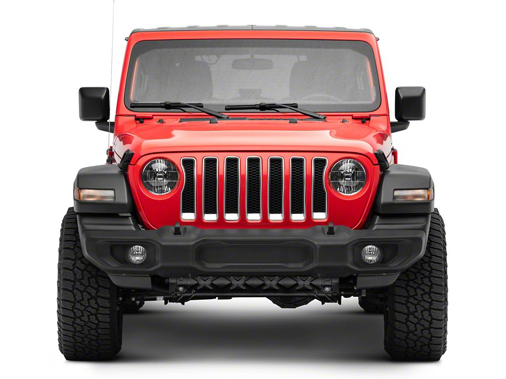 RedRock Grille Inserts; Silver (18-23 Jeep Wrangler JL w/o TrailCam)