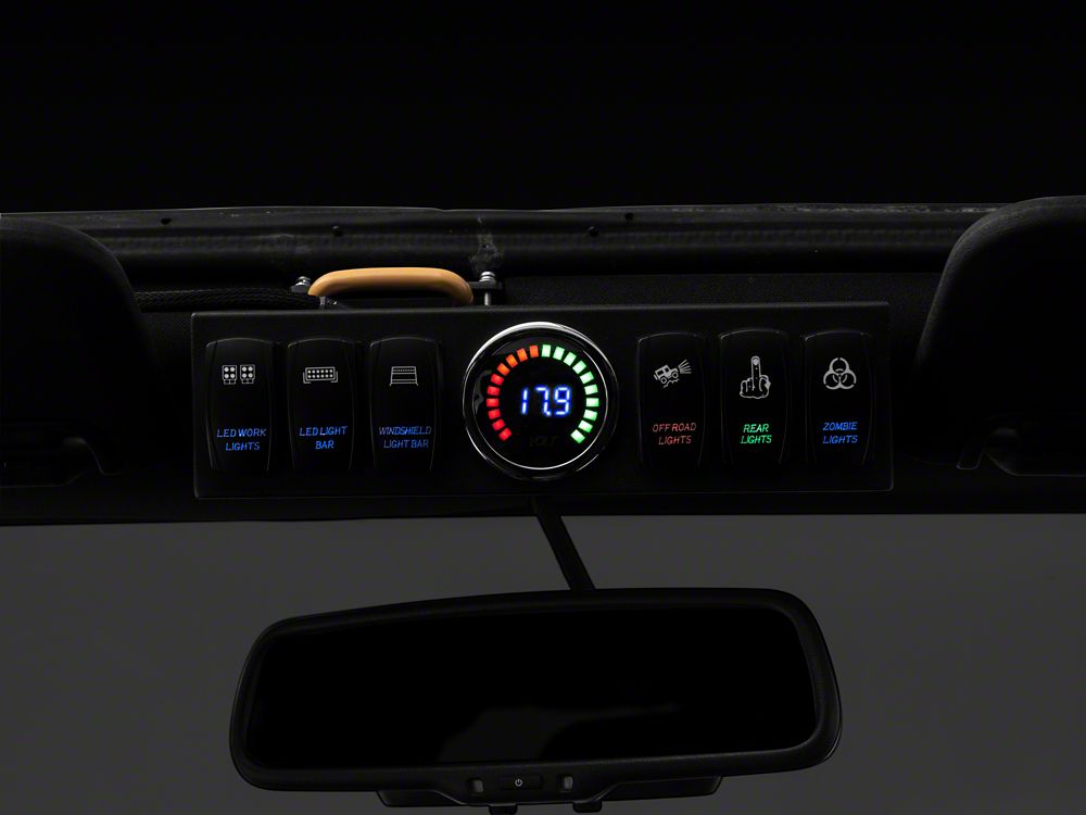 RedRock 6-Switch Control Box with Harness and Digital Voltmeter (07-18 Jeep Wrangler JK)
