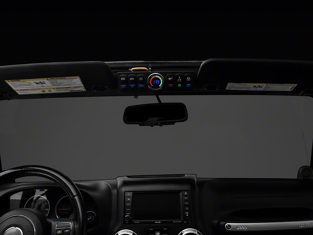 RedRock 6-Switch Control Box with Harness and Digital Voltmeter (07-18 Jeep Wrangler JK)